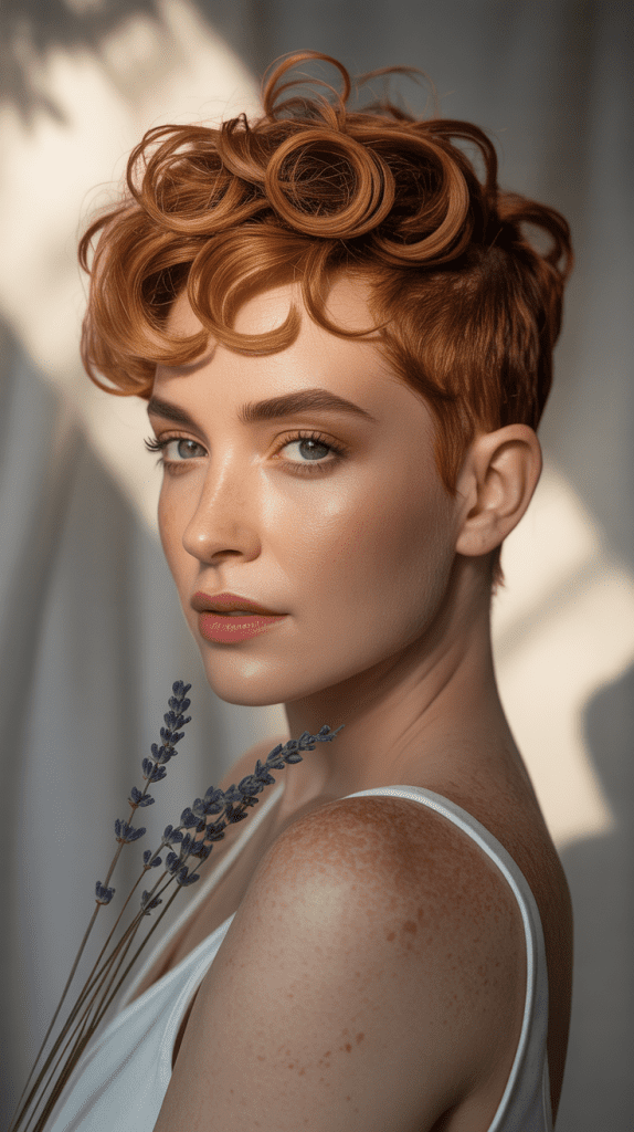 Curly Pixie with Razor-Cut Edges