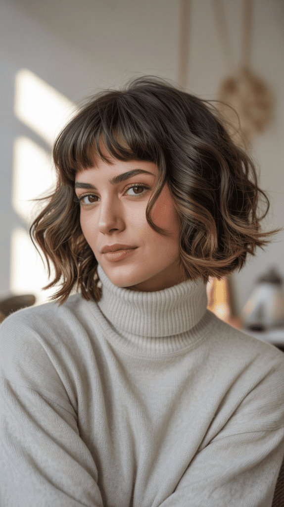 Wavy Bob with Micro Bangs