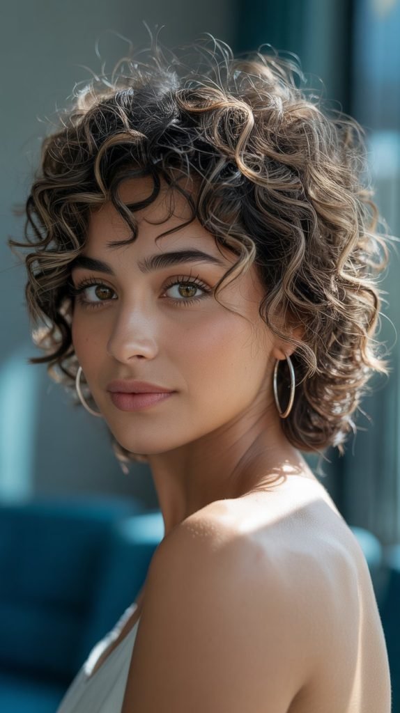 Curly Butterfly Cut with Face-Framing Pieces