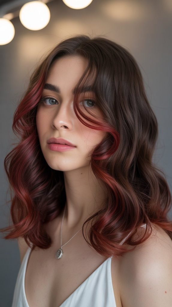 Rich Mahogany Balayage Accents