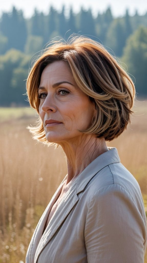 Feathered Bob with Subtle Balayage