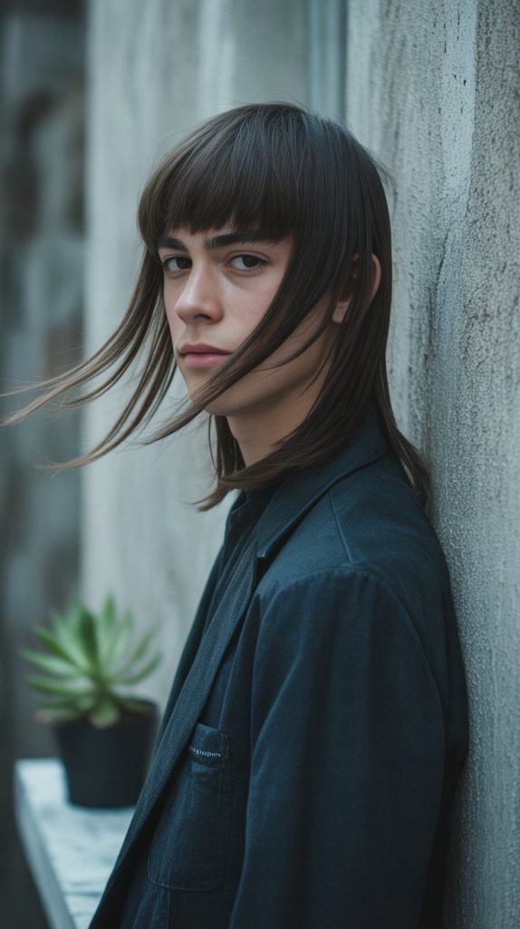 Straight Hair with Long Side Bangs