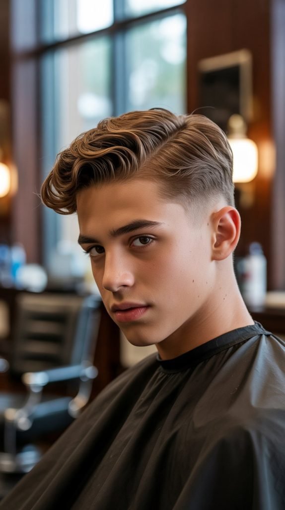 Wavy Middle Part Fade