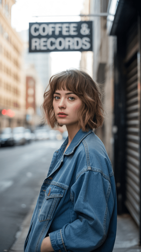 Disheveled Shag Bob with Messy Bangs