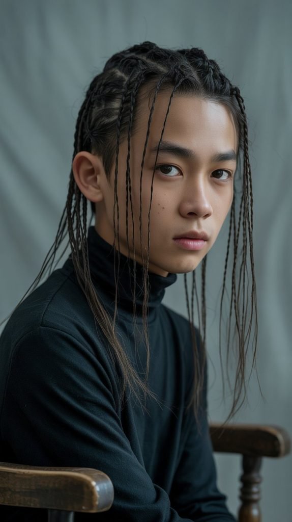 Long Hair with Braided Accents