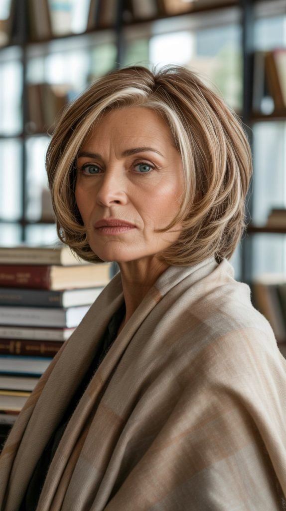 Feathered Bob with Dimensional Highlights