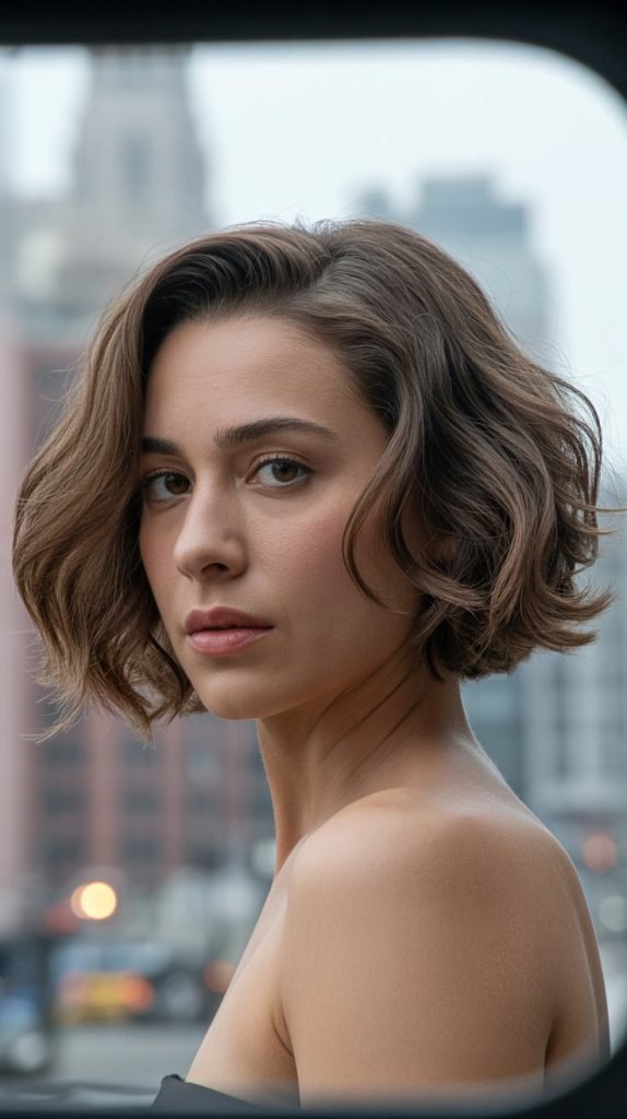 7. Wavy Bob with Temple Undercut