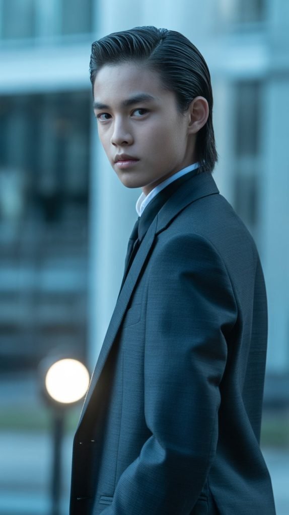 Slicked-Back Long Hair Style