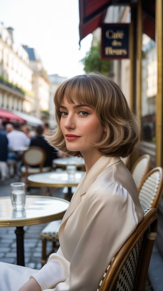 Layered French Bob with Feathered Bangs