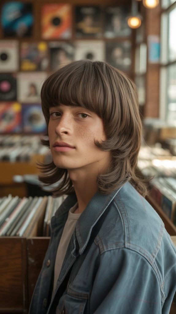 Long Mullet with Curtain Bangs