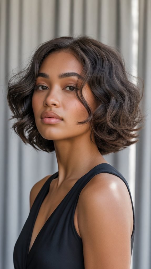 Feathered Jawline Bob