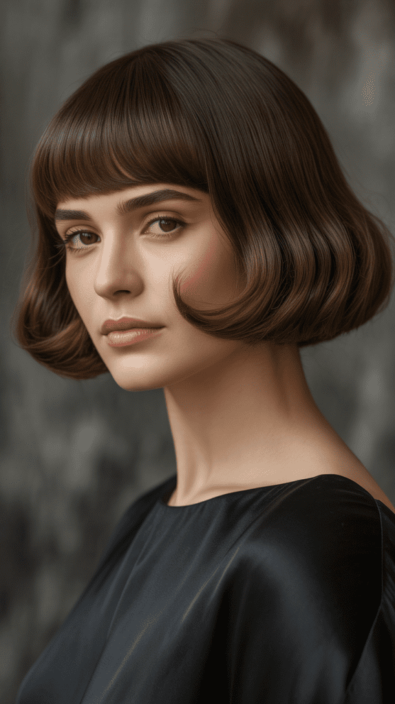 Graduated Shag Bob with Curved Fringe