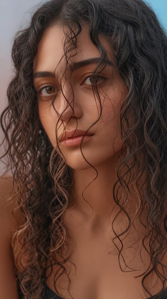 Long Curly Cut with Micro Face-Framing Layers