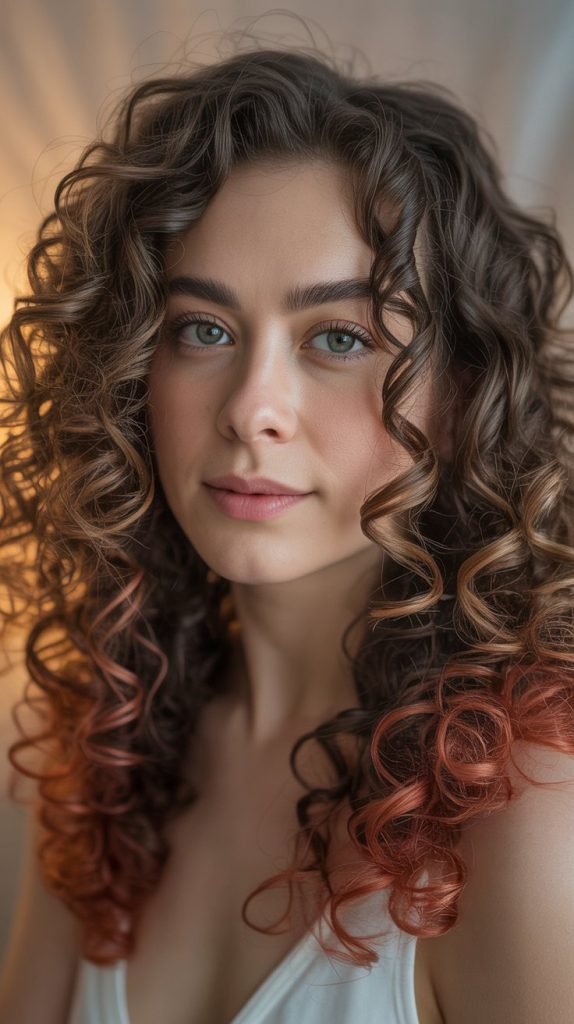 Copper Lowlights for Curly Hair