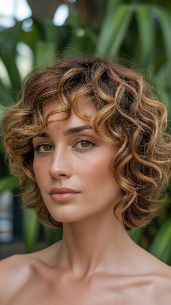 The Curly Shag with Face-Framing Highlights