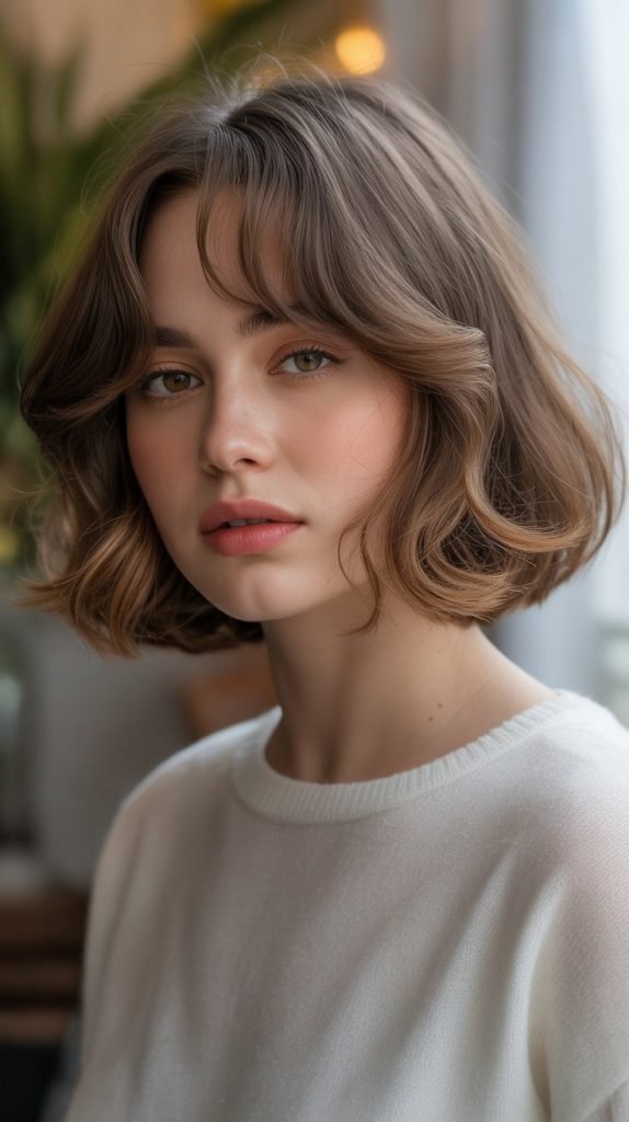Layered Bob with Curtain Bangs