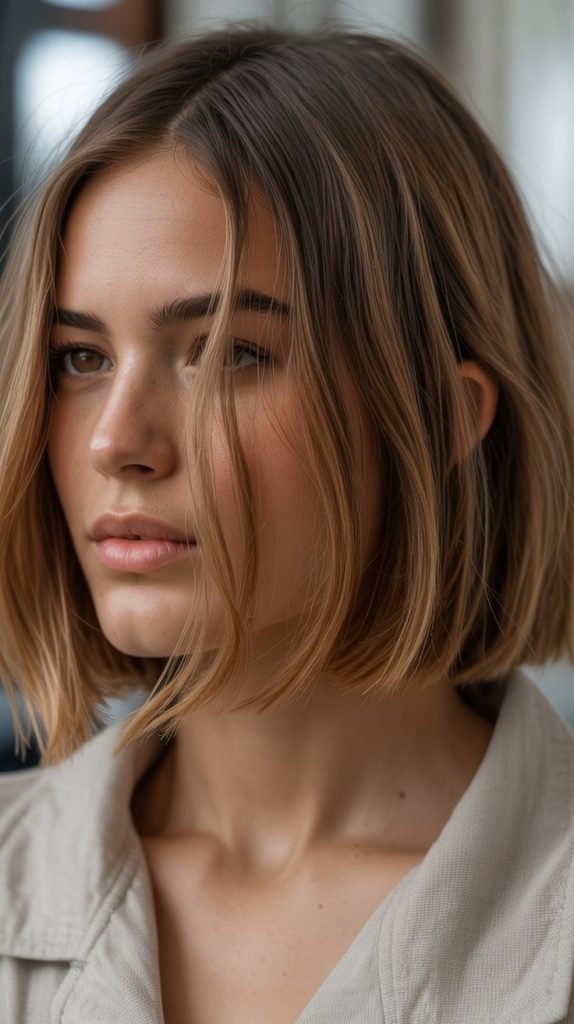 Layered Blunt Bob with Natural Air-Dry Texture