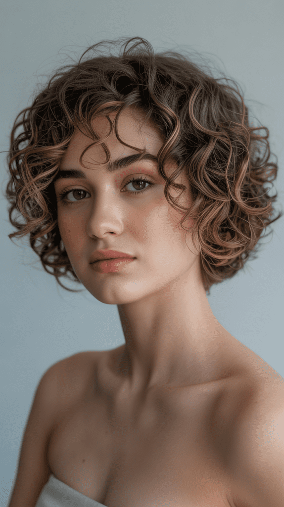  Curly Angled Bob