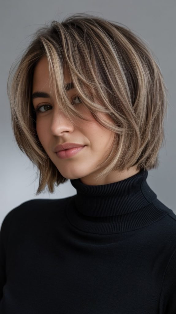  Layered Bob with Highlights