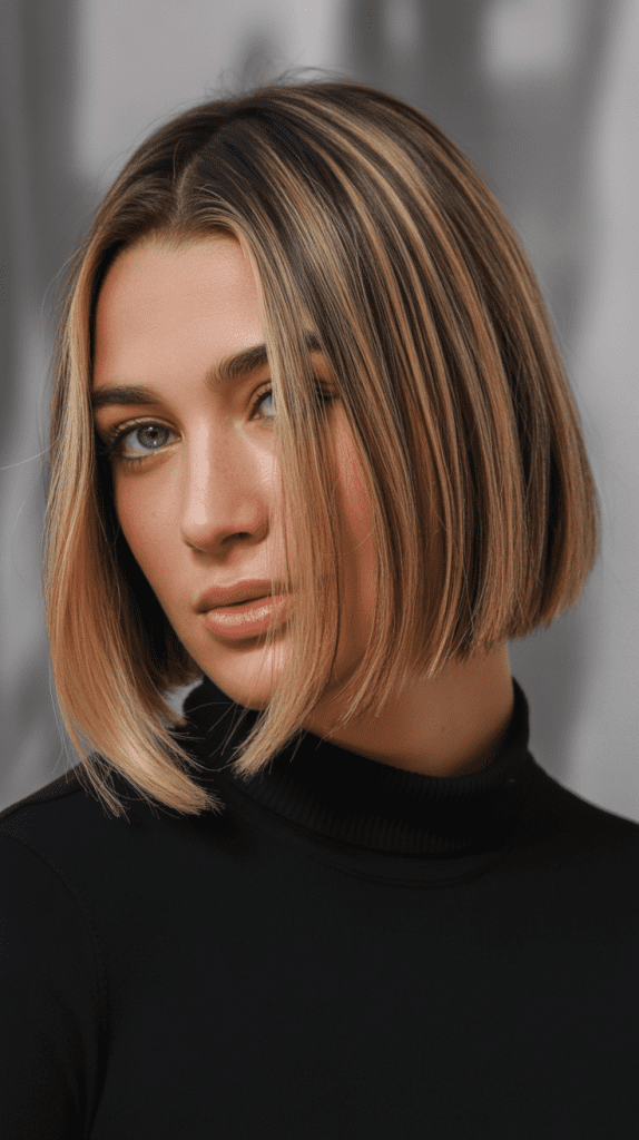 Blunt Bob with Face-Framing Highlights