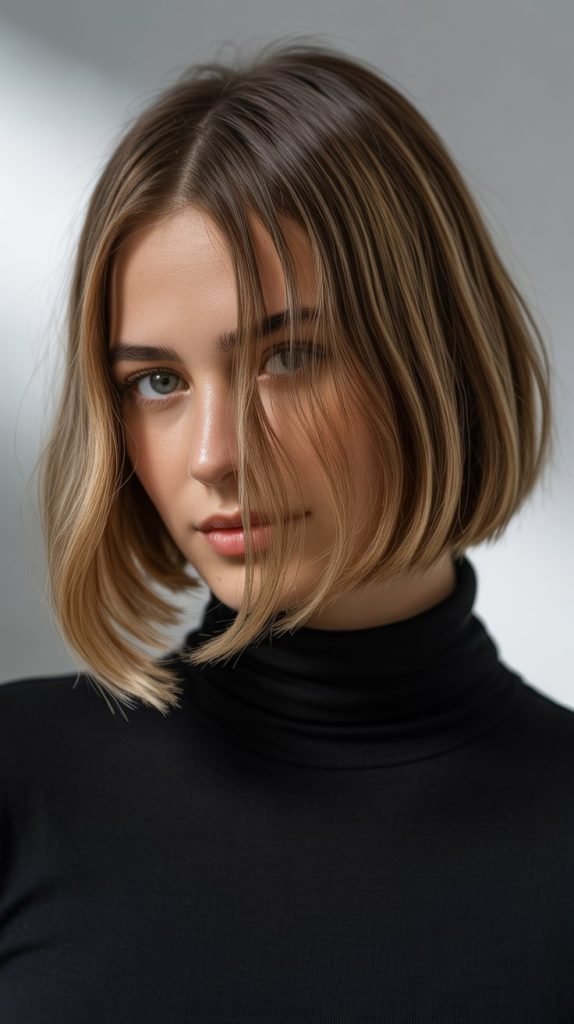 Chin-Length Bob with Subtle Highlights
