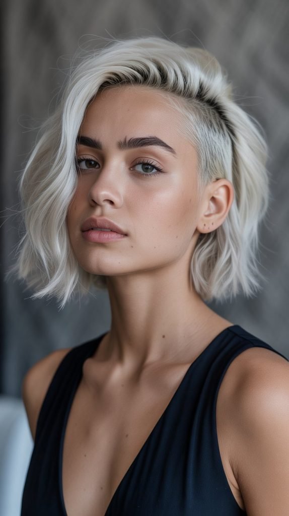 8. Platinum Bob with Bold Undercut