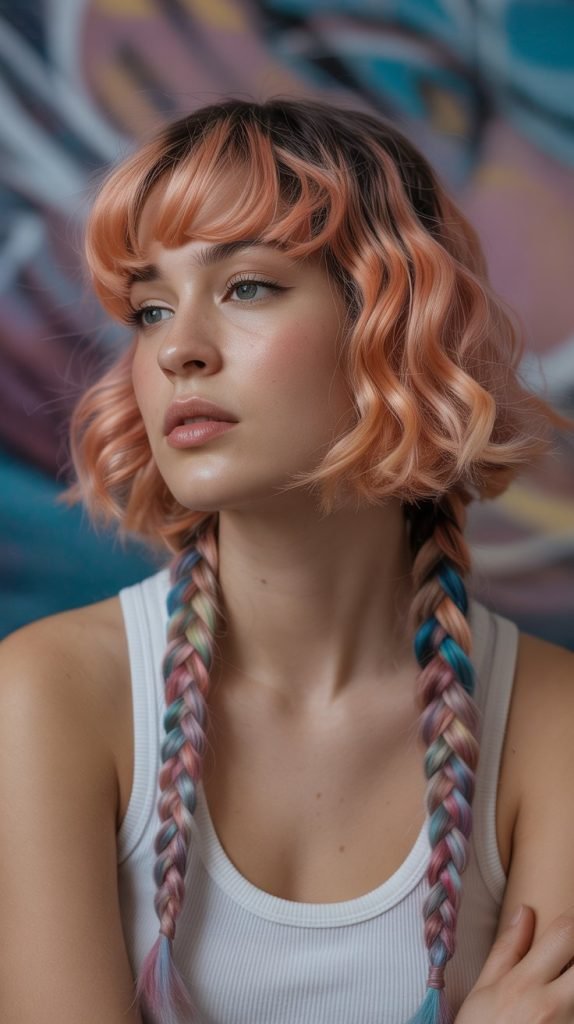  French Braid Bob Color Blocking