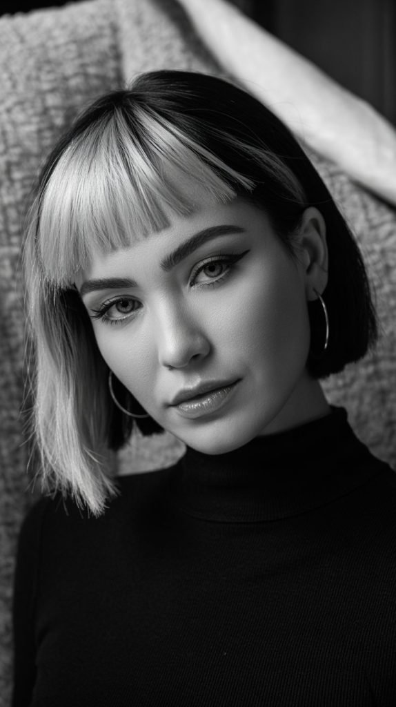  Feathered Bob with Micro Bangs