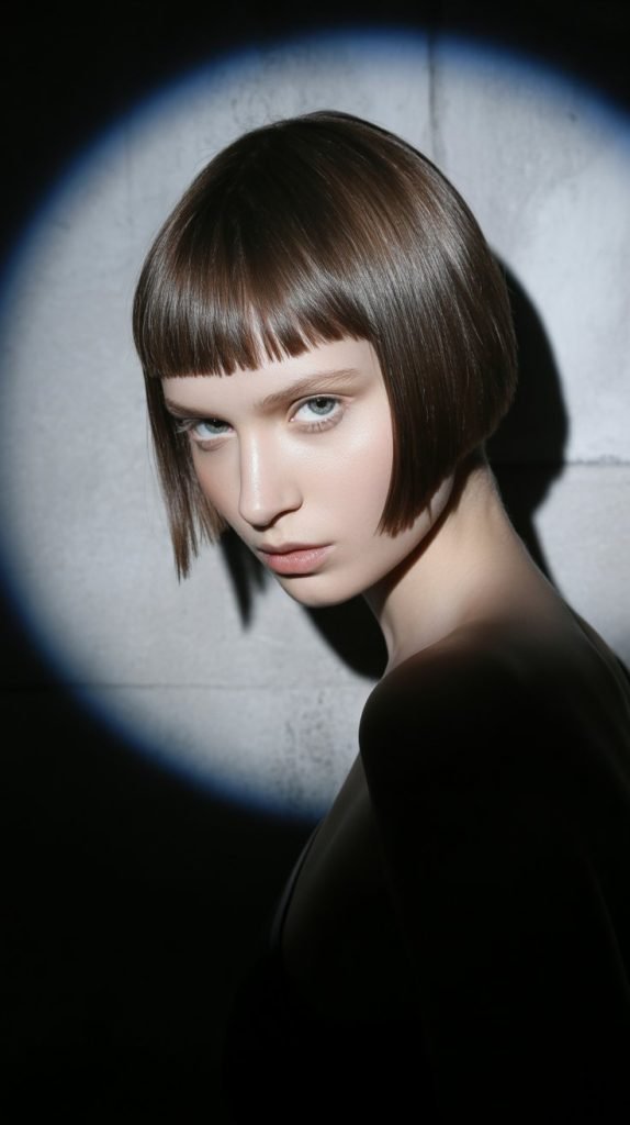 Edgy Bob with Razor-Sharp Bangs
