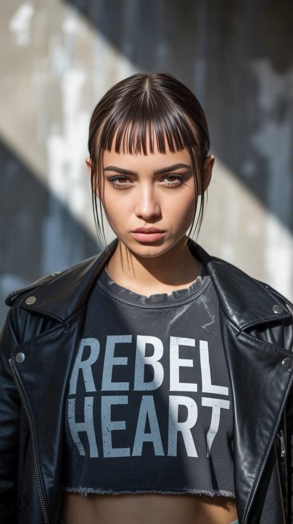 Chin-Length Bob with Micro Bangs