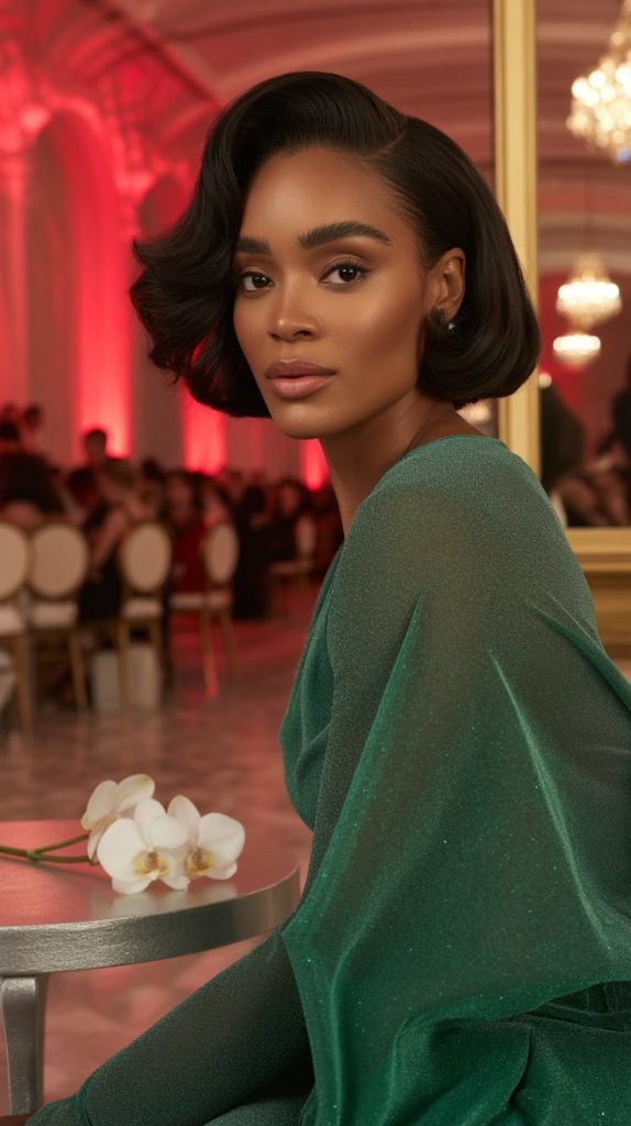 Swept Back Jawline Bob