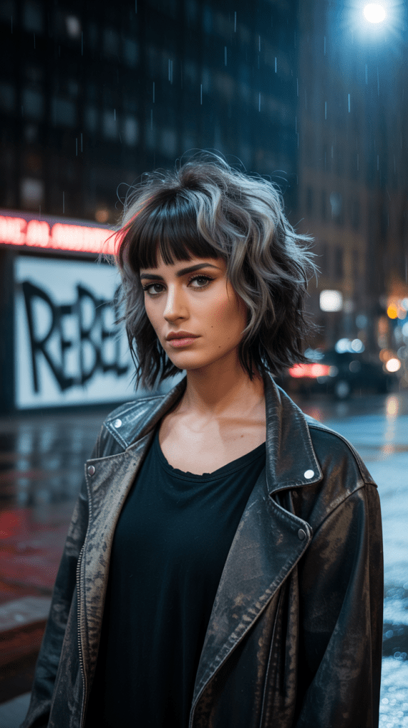 Edgy Shag Bob with Uneven Bangs