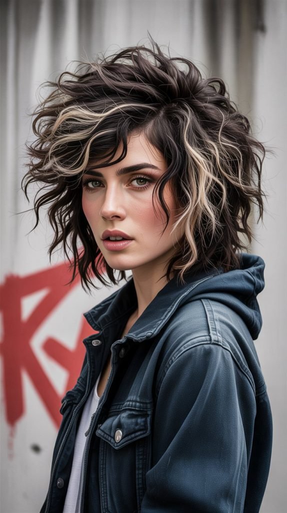  Curly Shag with Heavy Layers