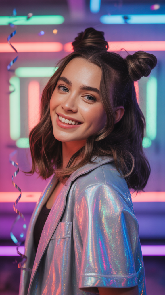 Twisted Half-Up Space Buns