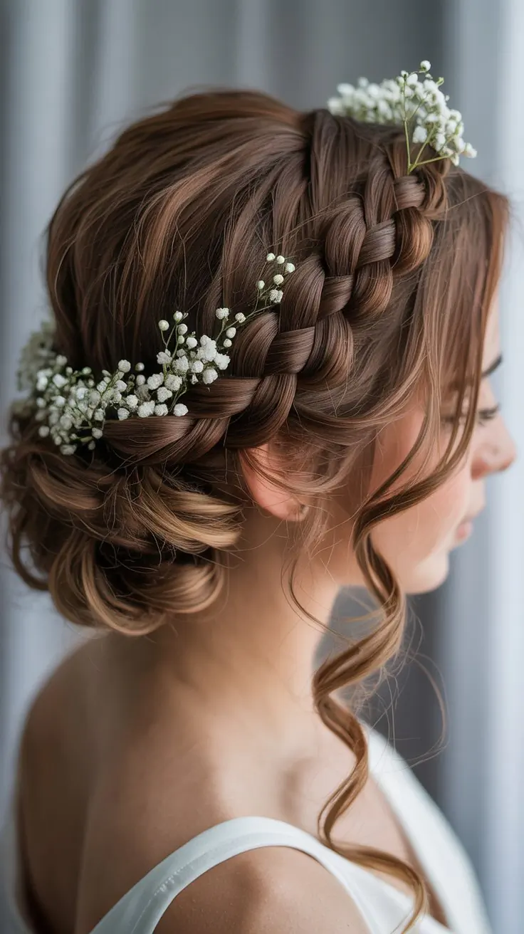 Braided Halo with Loose Curls