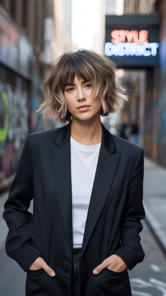 Piece-y Shag Bob with Choppy Fringe