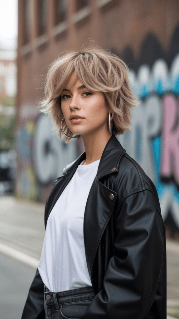 Choppy Blonde Bob with Edgy Texture