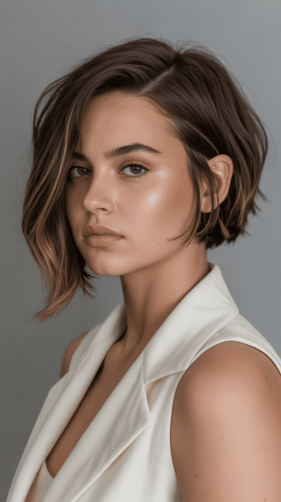Asymmetrical French Bob with Undercut