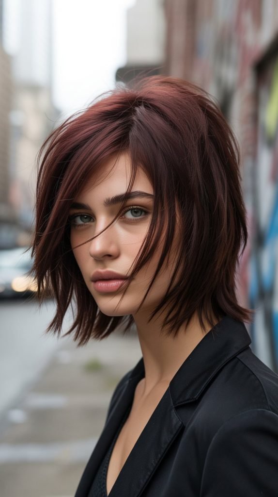 Shaggy Layered French Bob