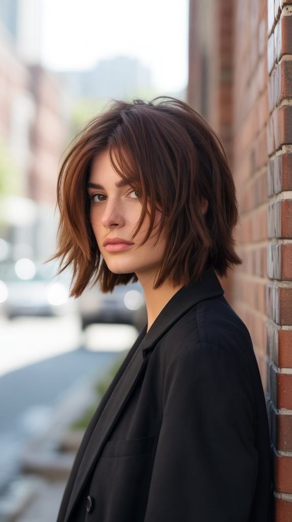 Textured Undercut Bob with Choppy Layers