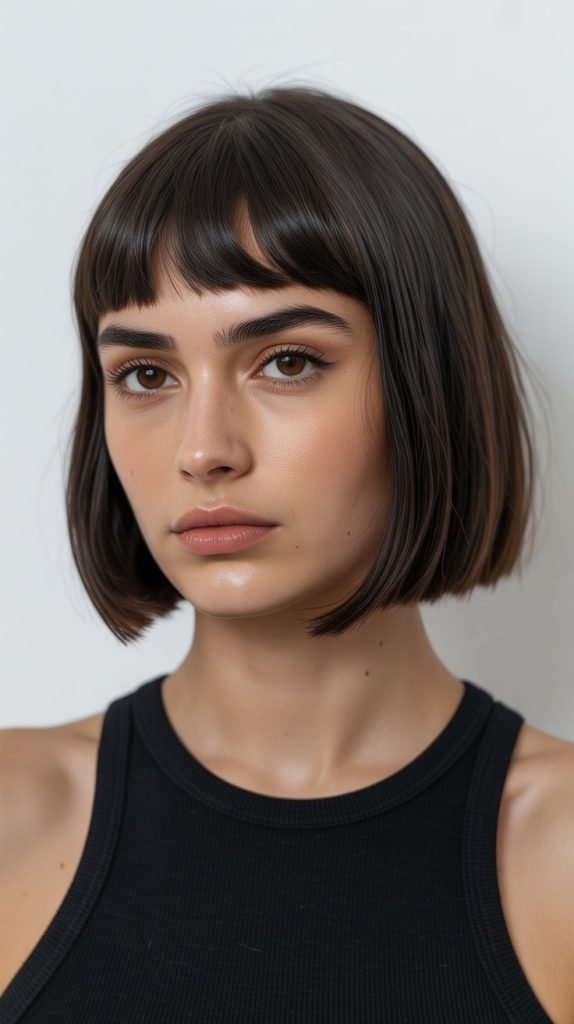  Sleek French Bob with Micro Bangs