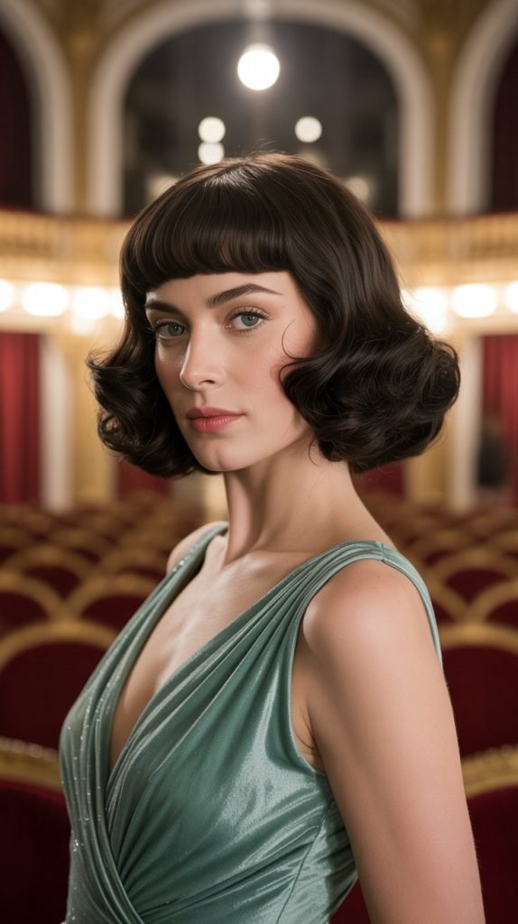 Retro French Bob with Pin-Curl Bangs
