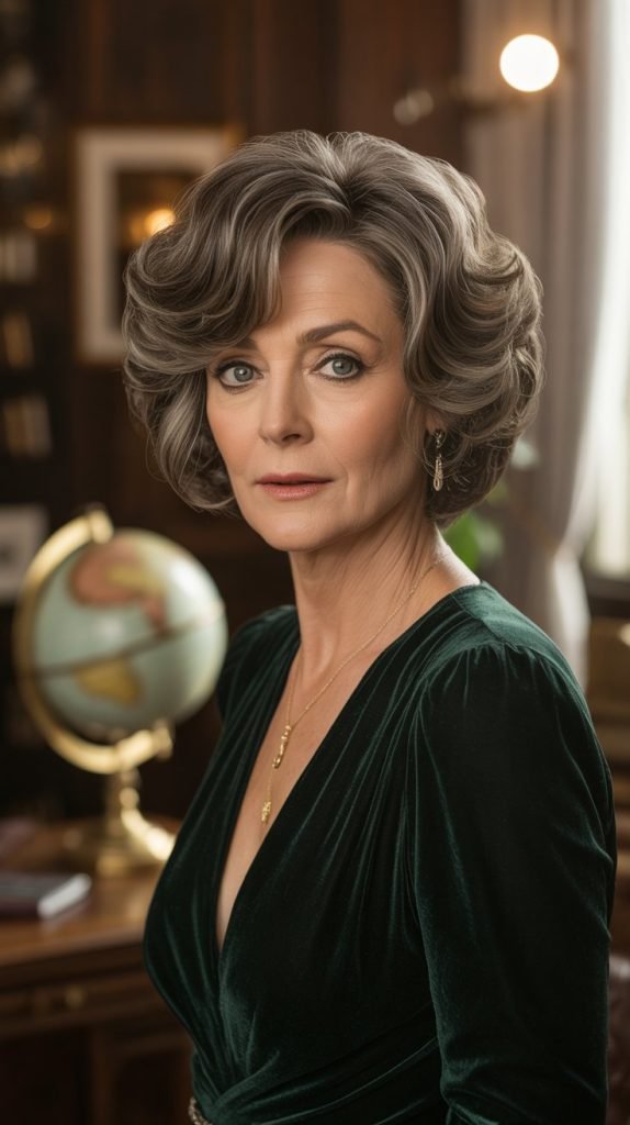  Feathered Bob with Deep Side Sweep