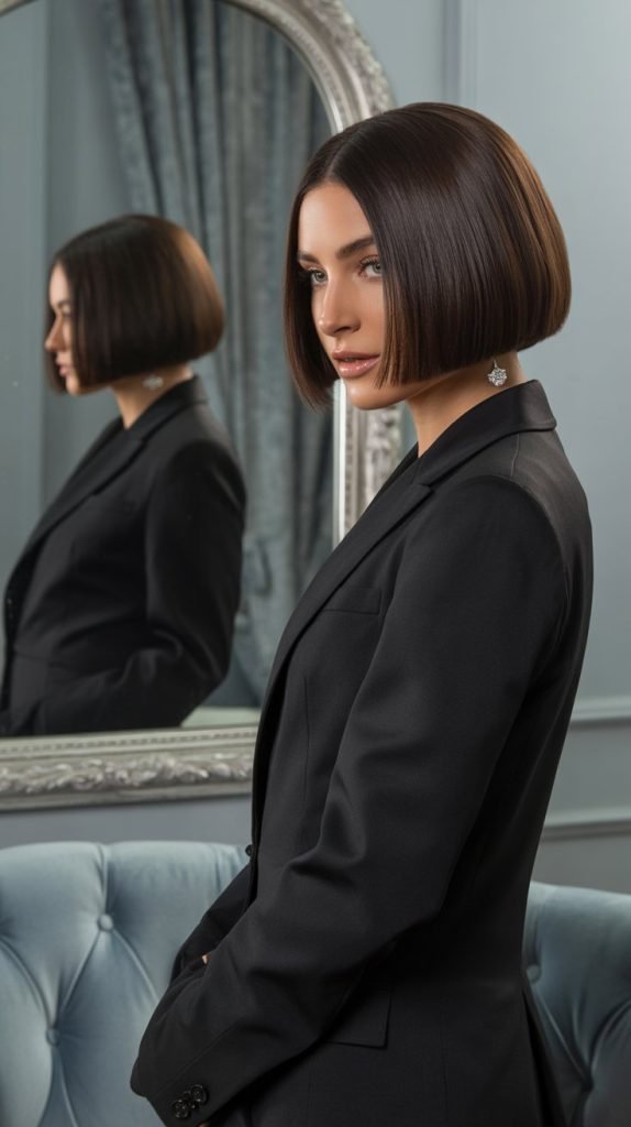 Sleek Straight Chin-Length Bob