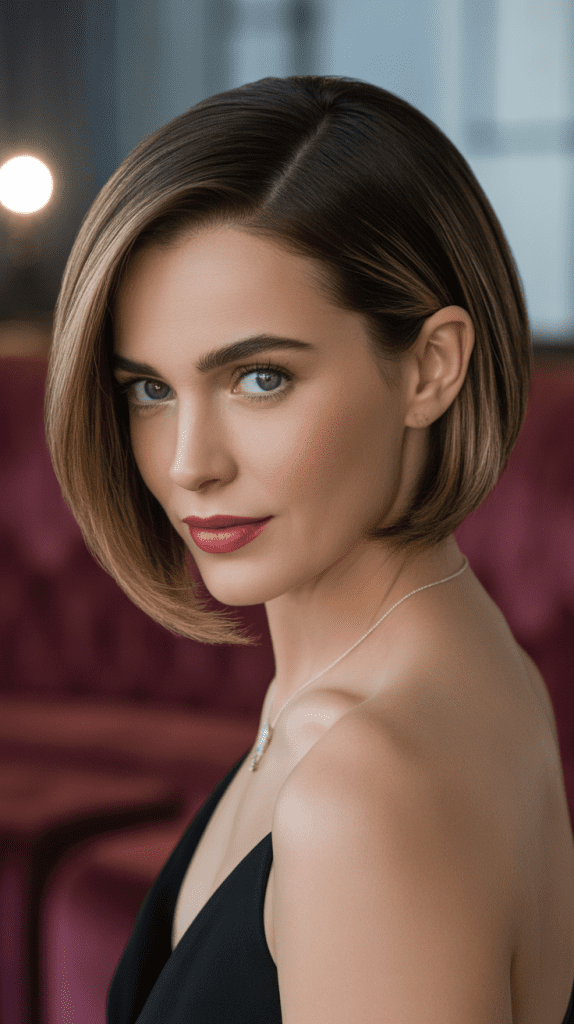 Ear-Length Bob with Deep Side Part