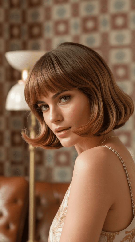 Vintage-Inspired Shag Bob with Retro Bangs