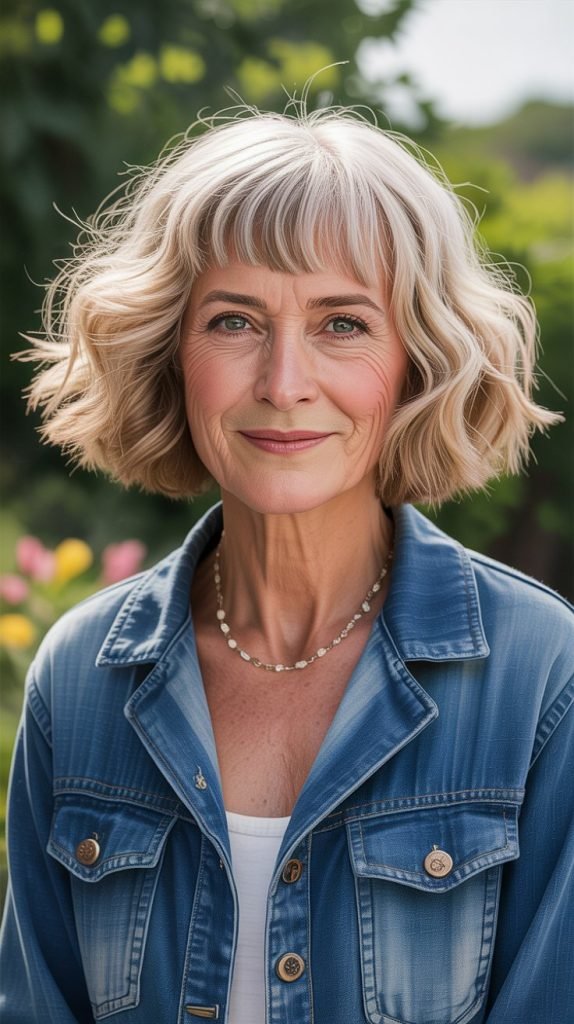 18. Wavy Midi Cut with Curtain Fringe