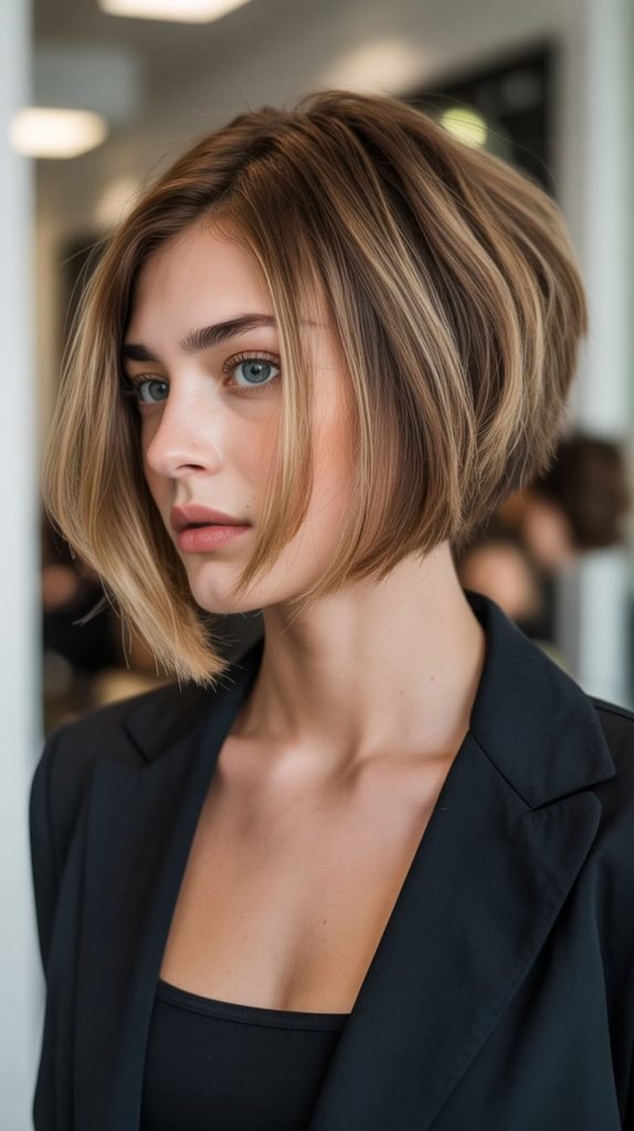 24. Graduated Chin Bob with Stacked Back
