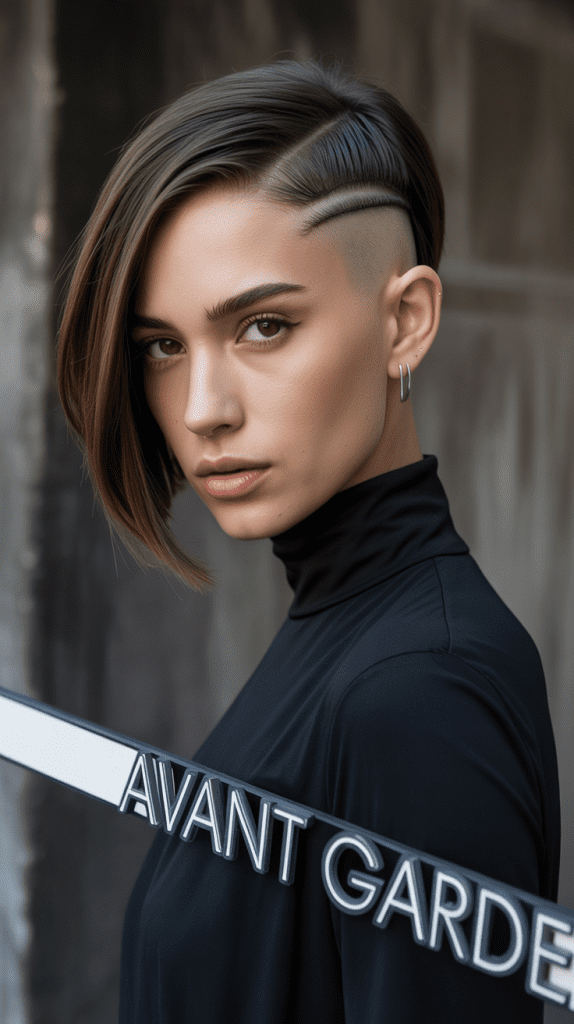 Asymmetrical Bob with Temple Undercuts