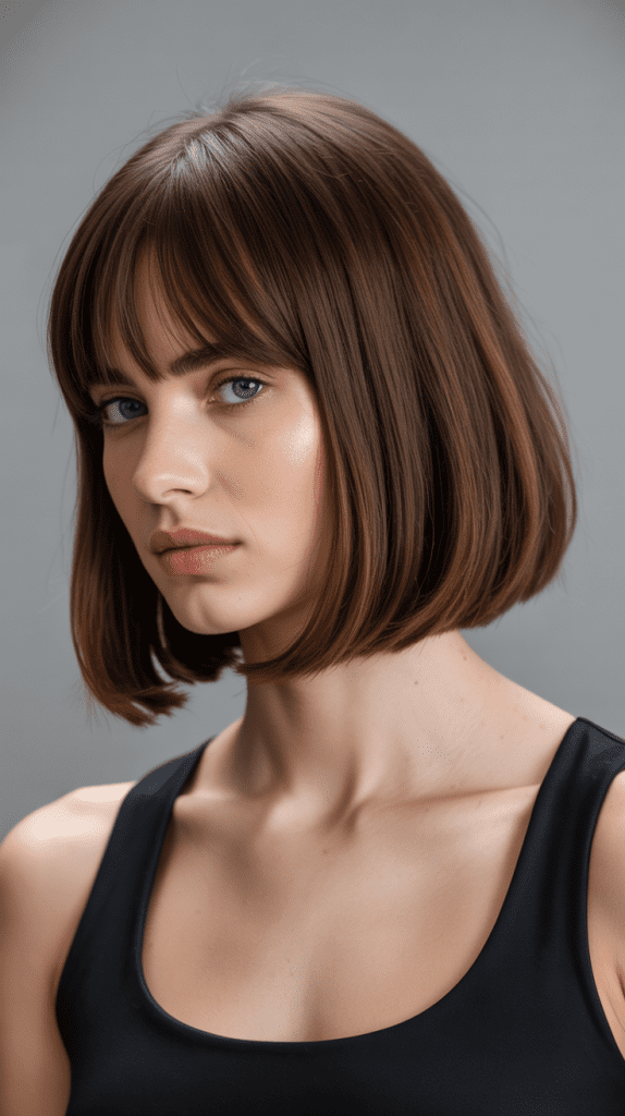  A-Line French Bob With Curtain Bangs